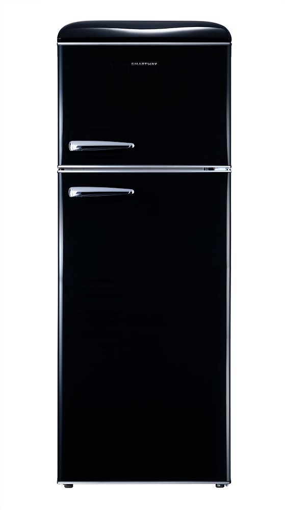 SMARTWAY WGDP215NSKE0 - Doppelter Retro Kühlschrank Schwarz