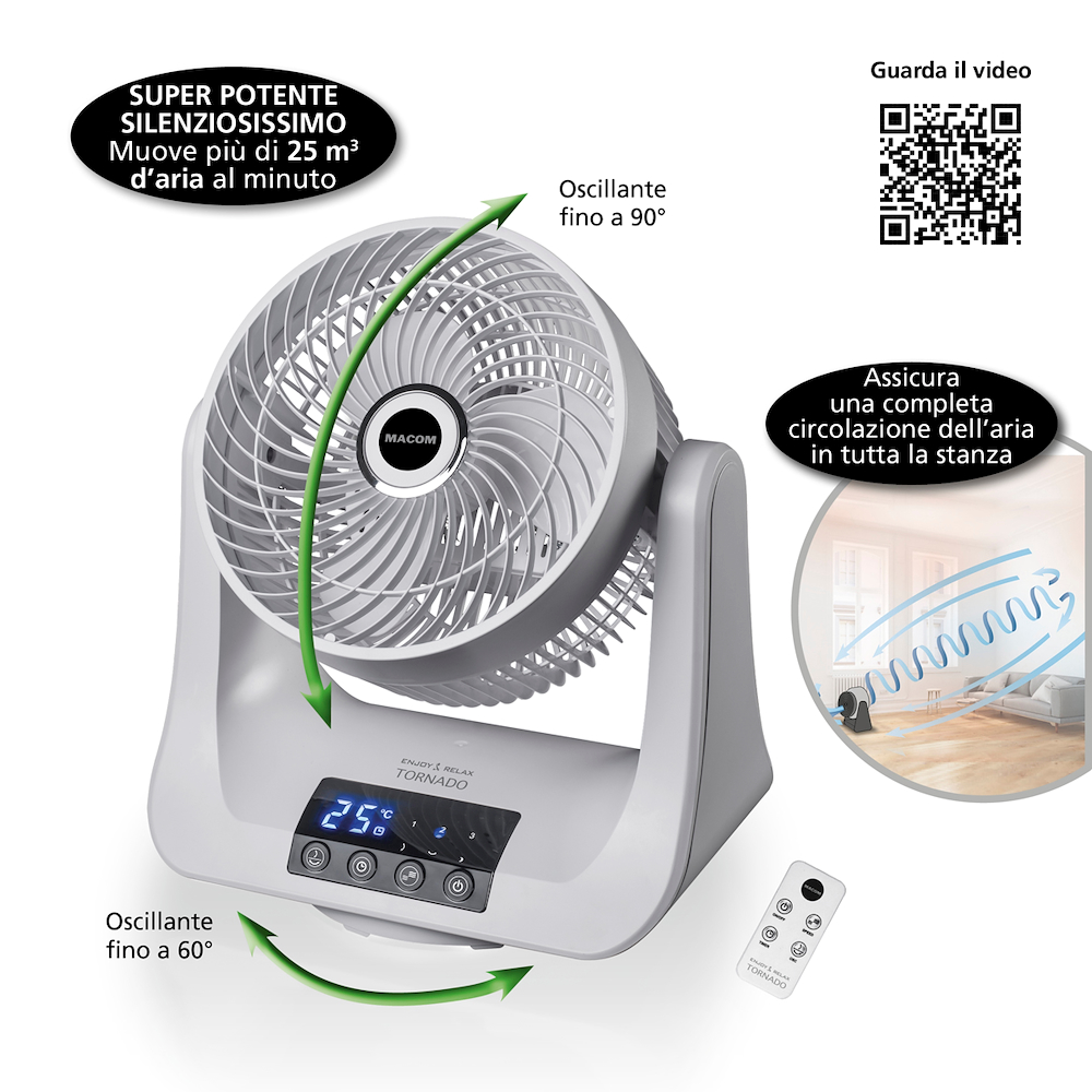 MACOM 993 - Tischventilator mit doppelter Oszillation