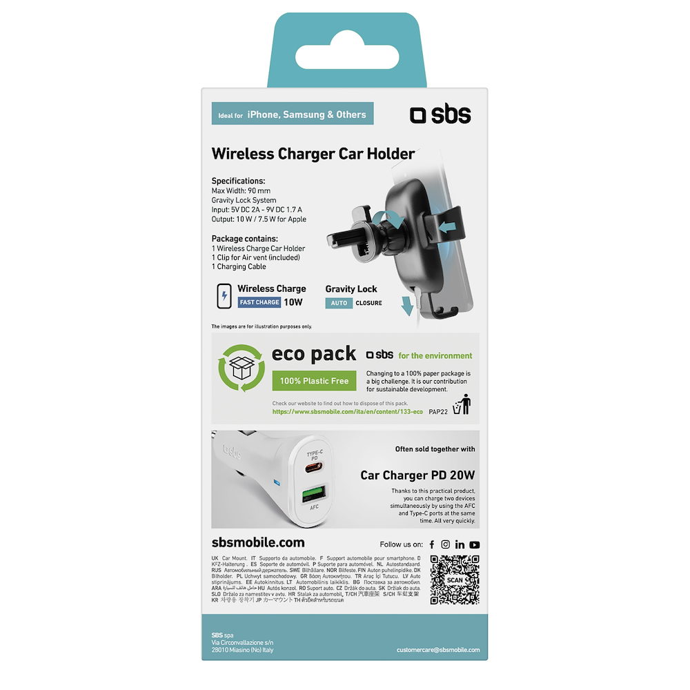 SBS TESUPGRAVWIRLITE10W - Auto Halterung mit Ladung Gravity