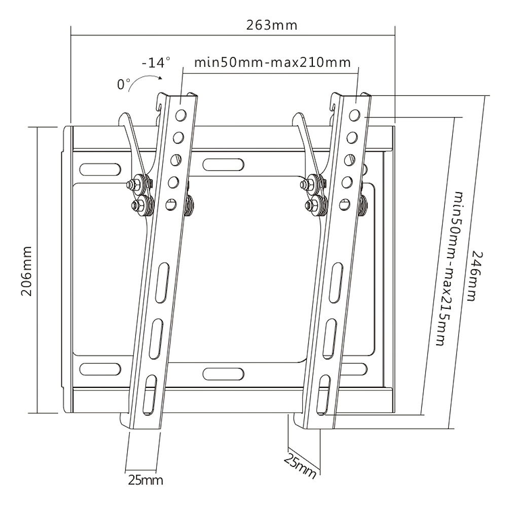 MUNARI SP306 - SP306 – Neigbare TV-Wandhalterung für Fernseher bis 42 Zoll (40 kg)
