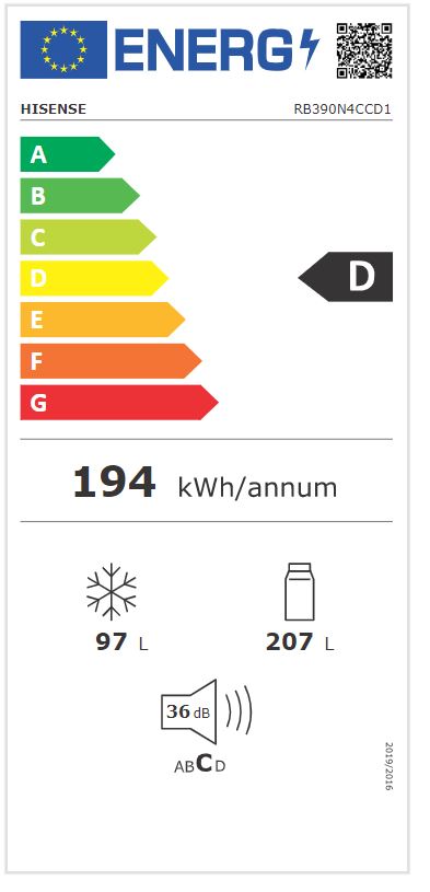 HISENSE RB390N4CCD1 - Kombi Kühlschrank mit No Frost