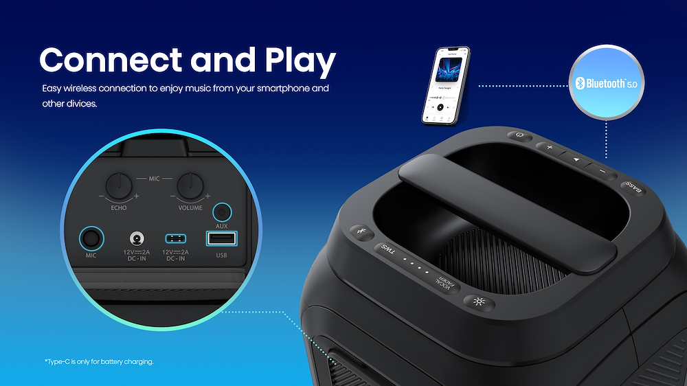 HISENSE Party Rocket - Bluetooth Lautsprecher 160W