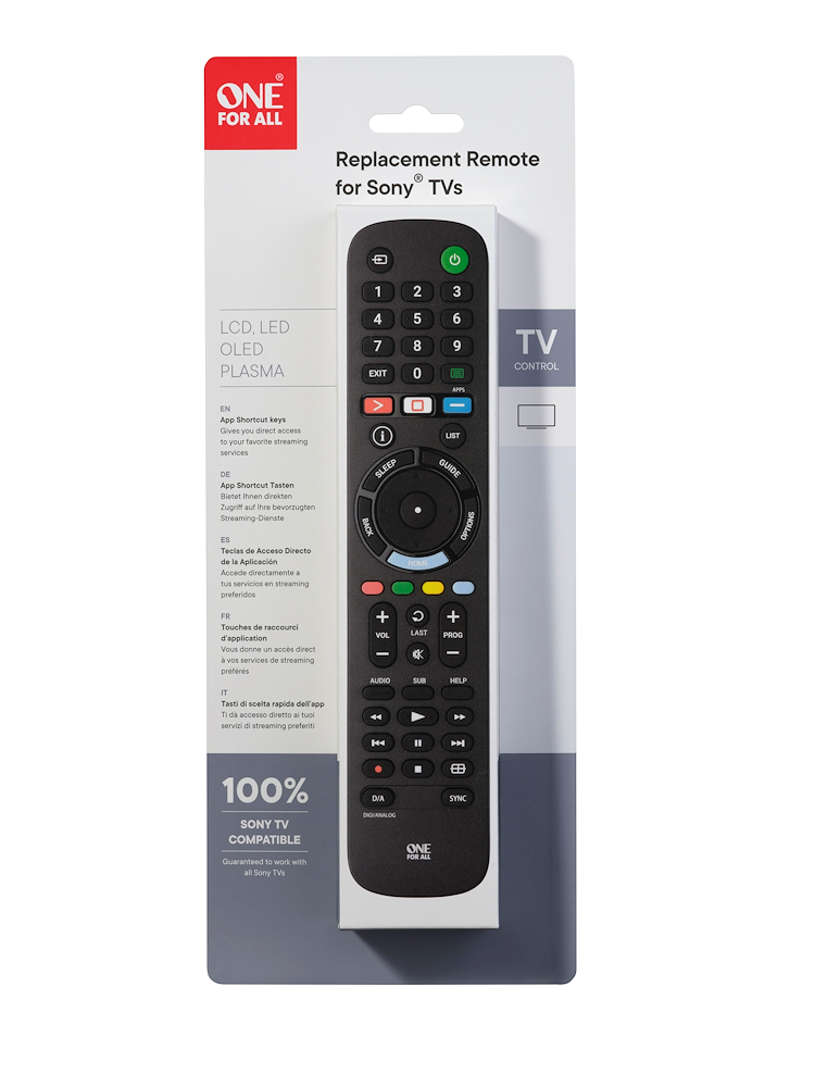 ONE FOR ALL URC4912 - One For All Ersatzfernbedienung für Sony TV