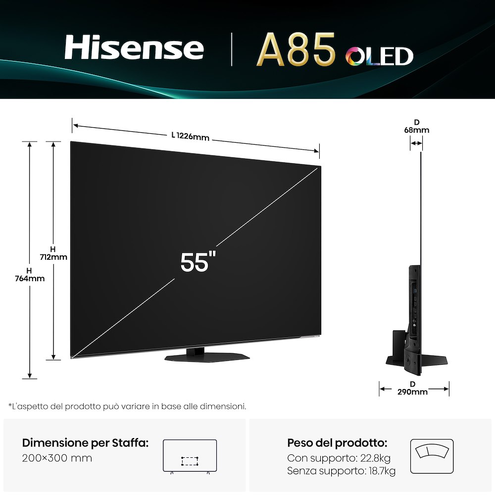 HISENSE 55A86Q - Smart TV OLED 55" 4K