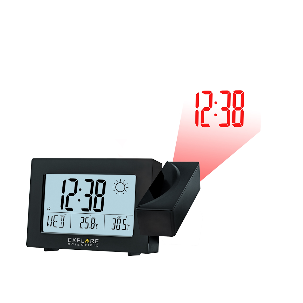 EXPLORE SCIENTIFIC RPW3008BLACK - Explore Scientific Projektionsuhr DCF