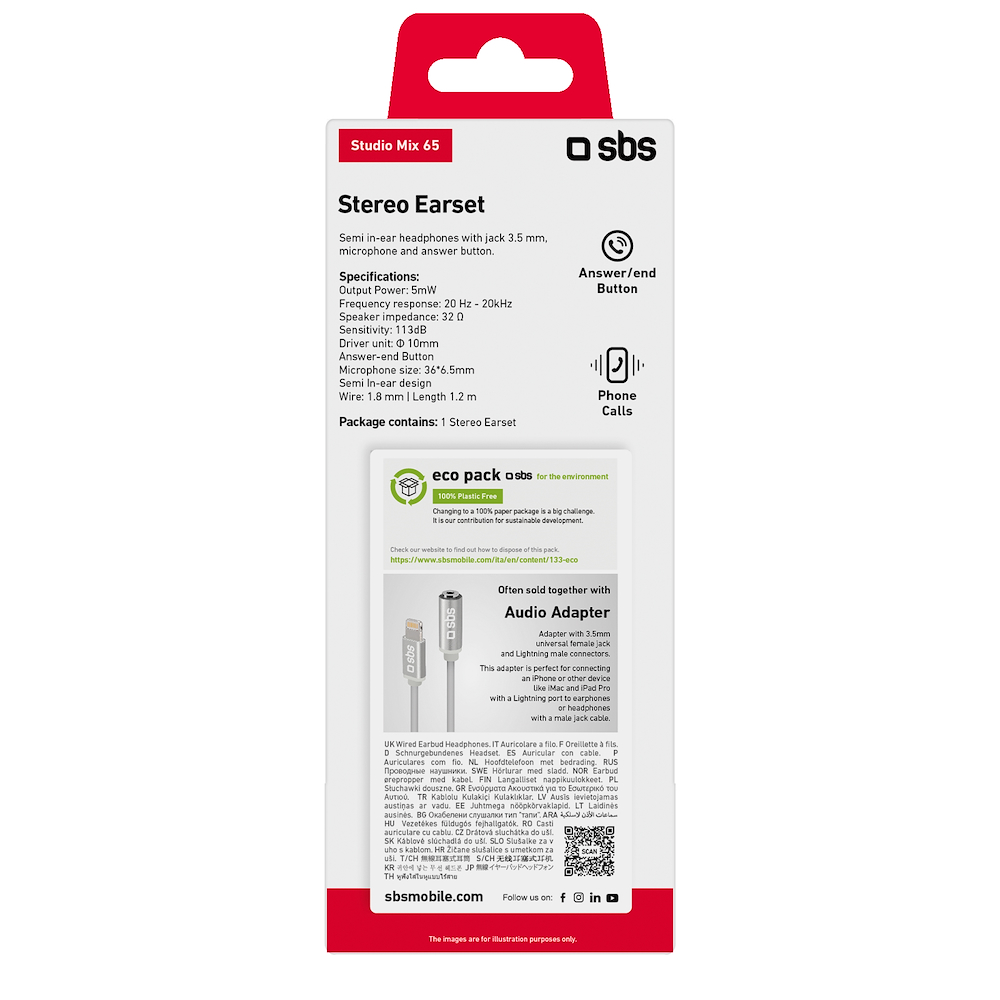 SBS TEEARSETMIX65K - Studio Mix 65 Kabelgebundene In-Ear-Kopfhörer