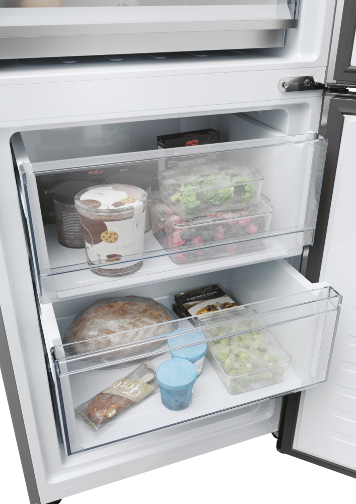 HAIER HDPW5620ANPK - Combi Kühlschrank 409 Lt Edelstahl