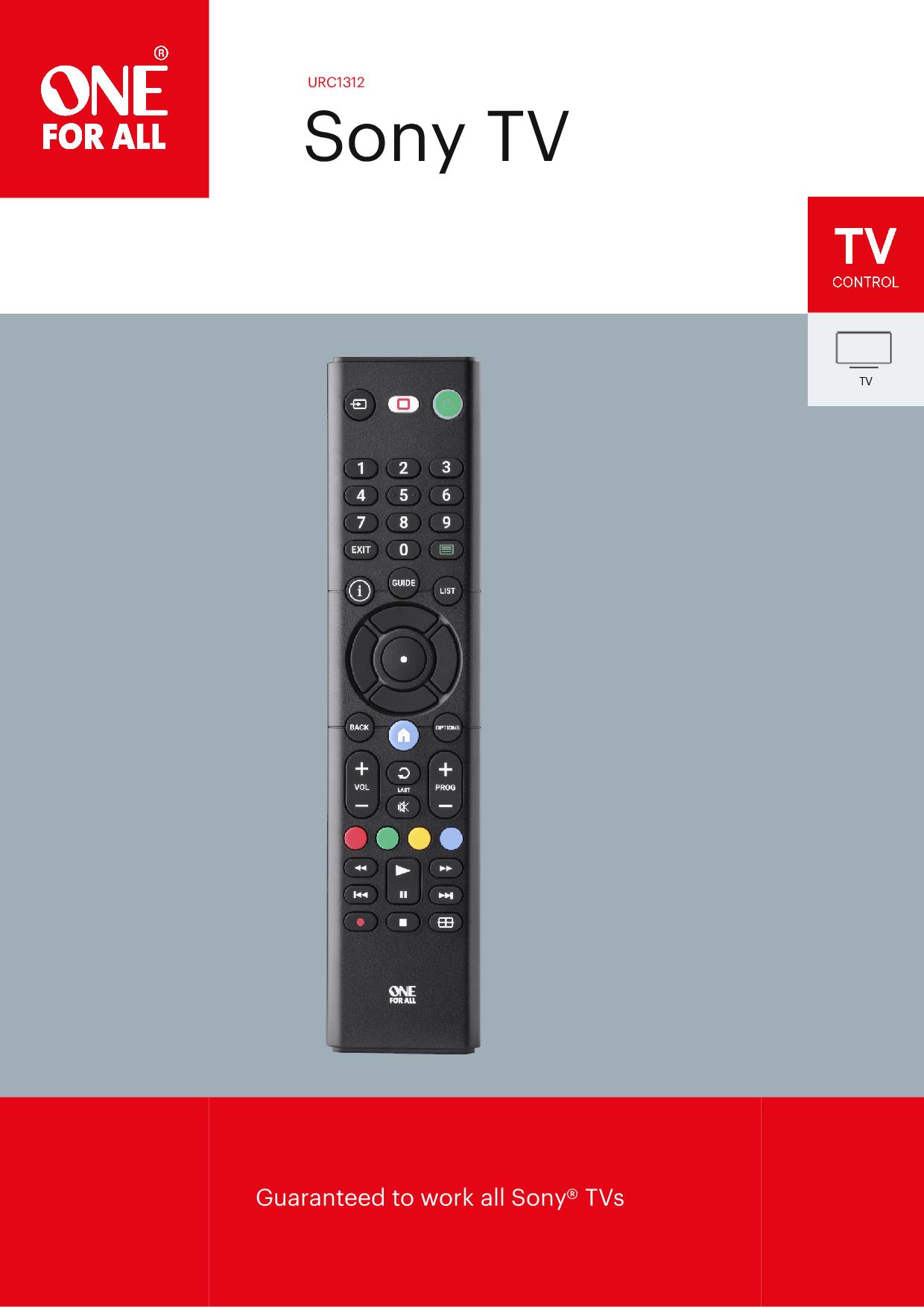 ONE FOR ALL URC1312 - Universalfernbedienung für Sony TV