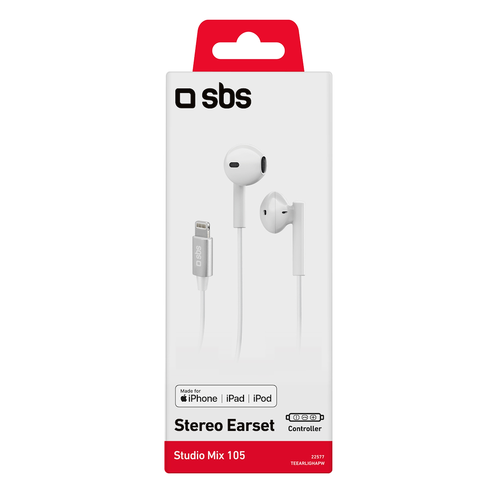 SBS TEEARLIGHAPW - Halb In-Ear Kopfhörer Lightning Weiß