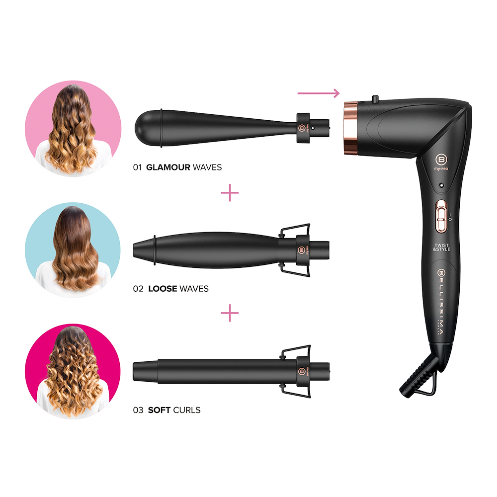 IMETEC 11888 - Bellissima Twist&Style Styler mit 3 Zubehörteilen