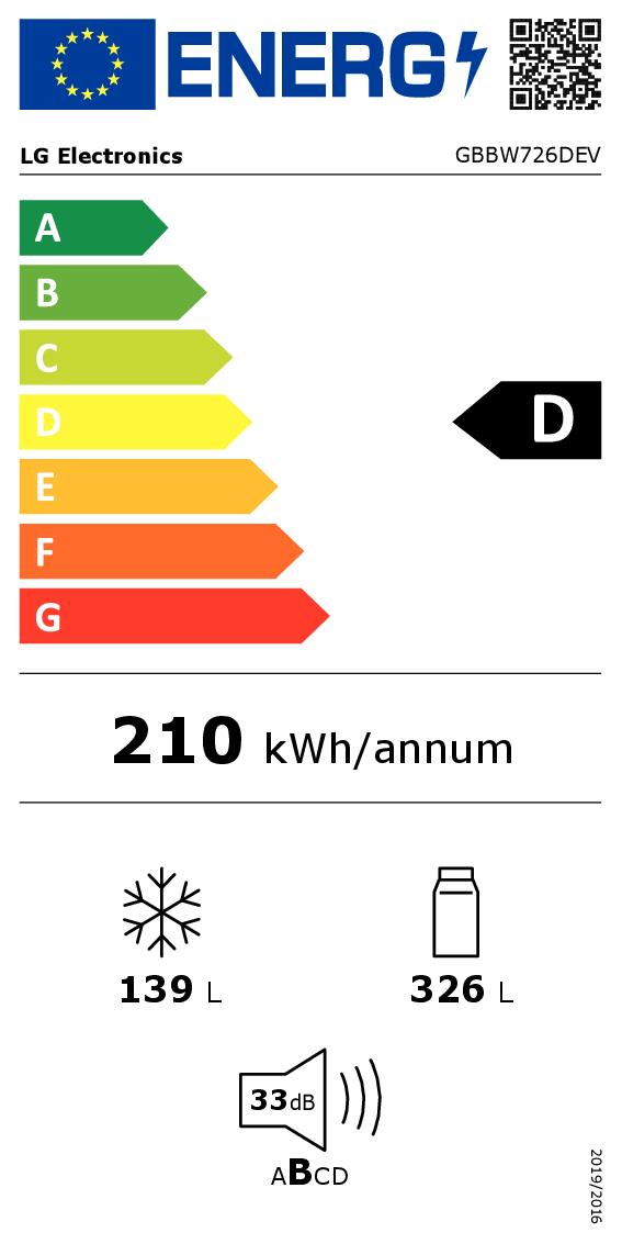LG GBBW726DEV - Kombi Kühlschrank 465L AI Fresh
