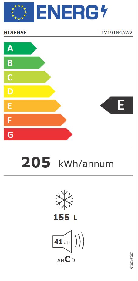 HISENSE FV191N4AW2 - Hisense FV191N4AW2 Vertiefkühler No Frost