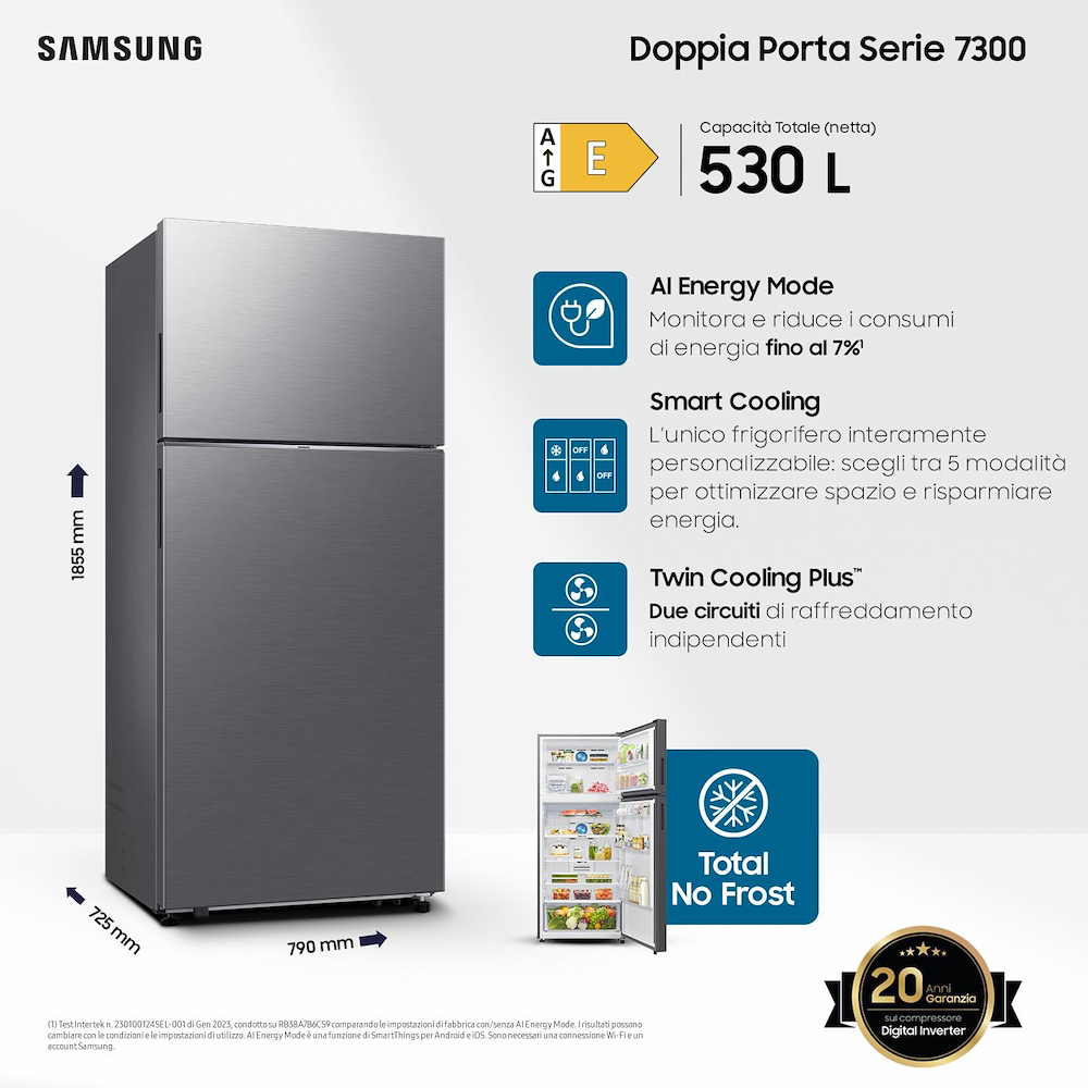 SAMSUNG RT53DG7A14S9 - Doppel-Tür Kühlschrank mit 530L und WiFi