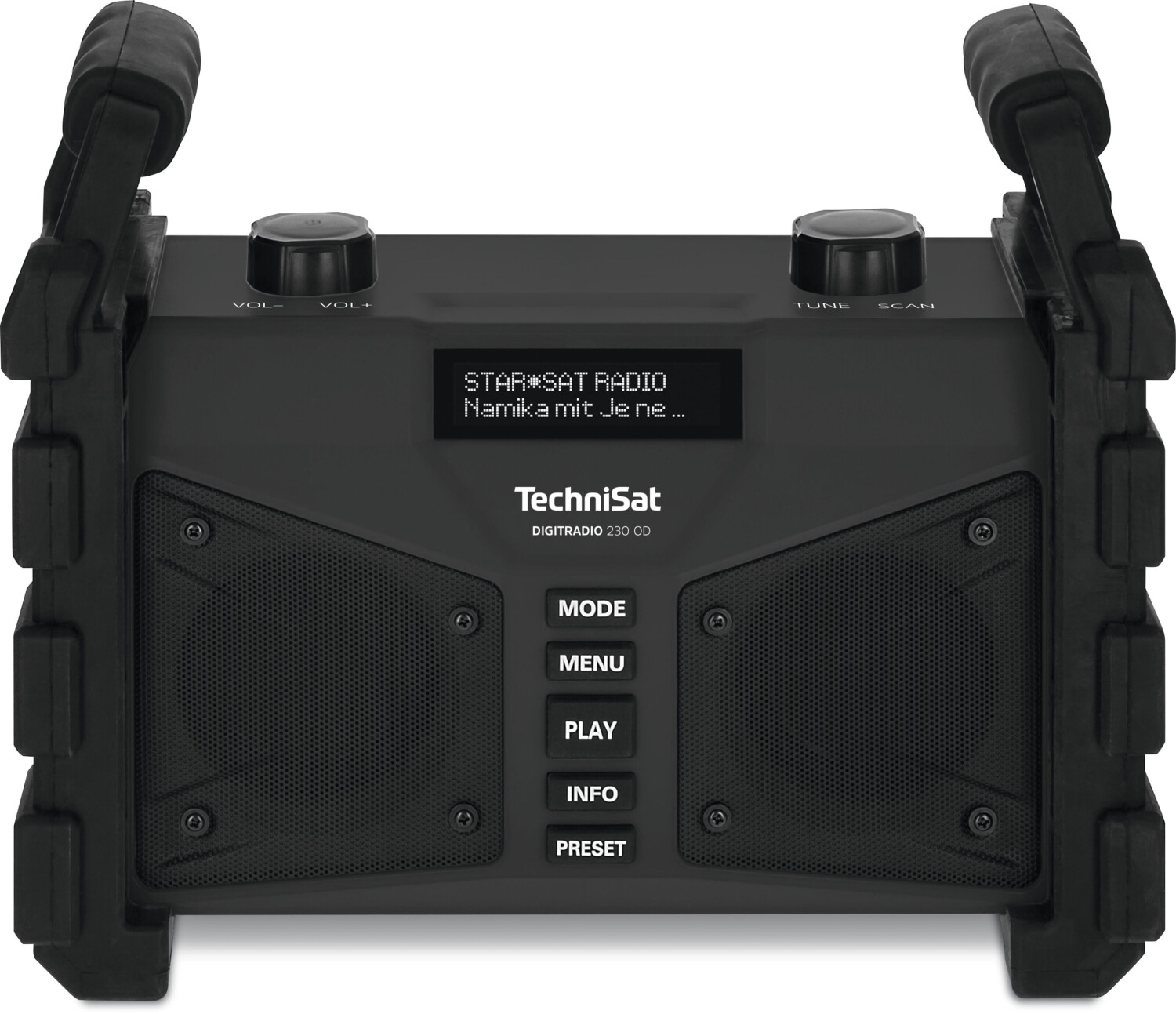 TECHNISAT 0002/3907 - DIGITRADIO 230 OD – Strapazierfähiges DAB+ Baustellenradio mit Bluetooth und USB-Ladefunktion
