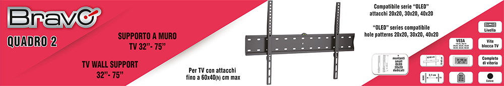 BRAVO 92402633 - TV-Halterung 32'' bis 82'' schwarz