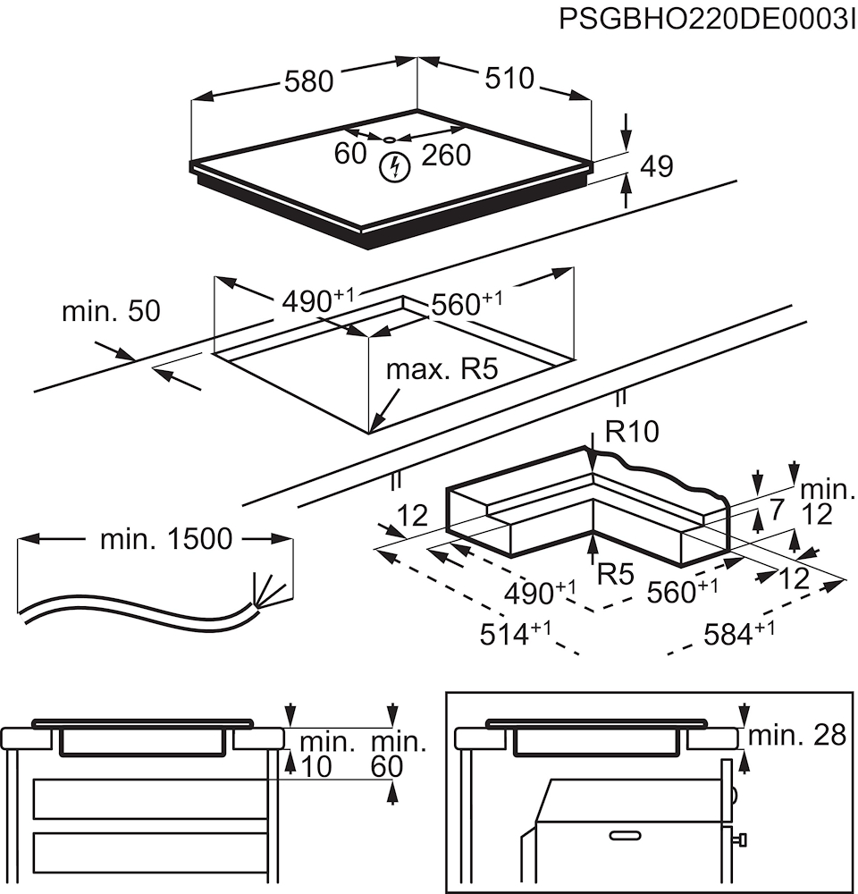 ELECTROLUX KIS62453IZ - Induktionskochfeld 60 cm mit SenseBoil