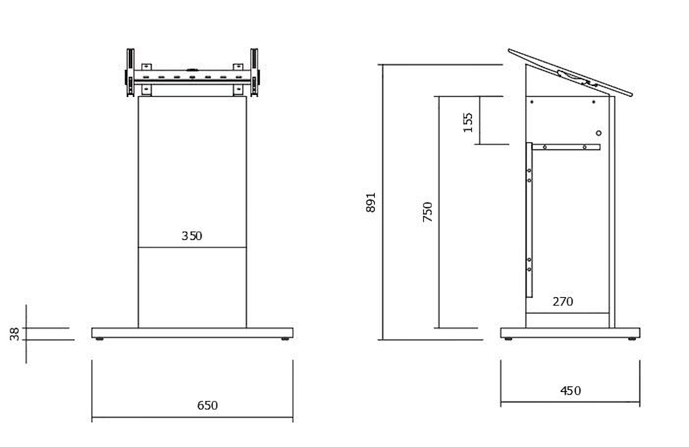 MUNARI BF080AR - Horizontaler Monitorständer