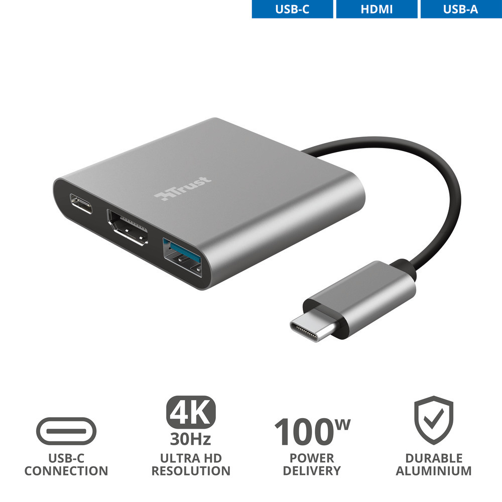 TRUST 23772 - Trust Dalyx 3-in-1 USB-C Adapter