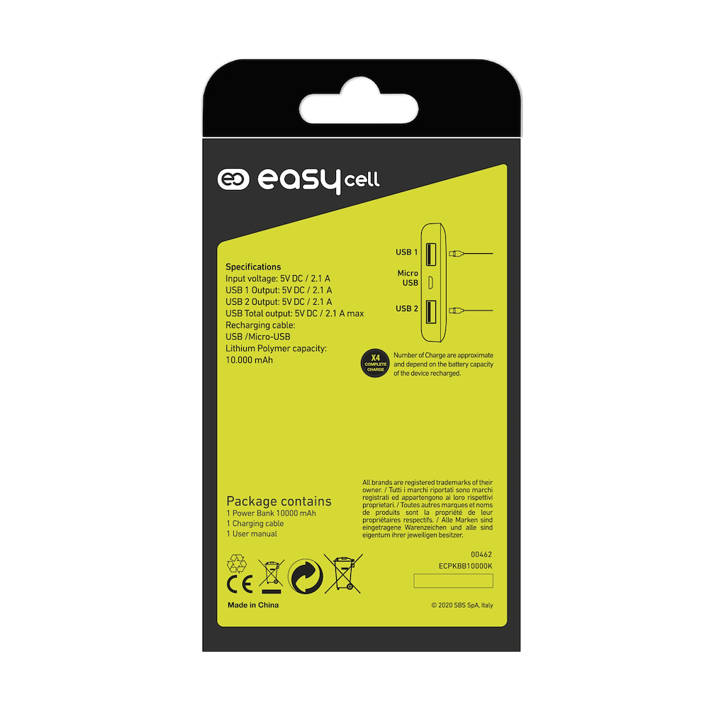 EVENERGY ECPKBB10000K - Kompakte Powerbank 10000mAh