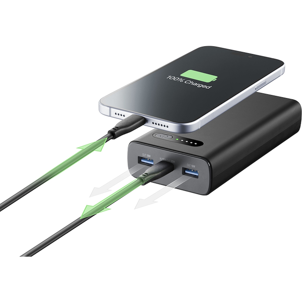 CELLULAR LINE PBFAST01PD20000K - Power Bank Fast PD 20000mAh Schwarz