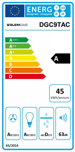 GLEM GAS DGC9TAC - Wandhaube Edelstahl 90 cm