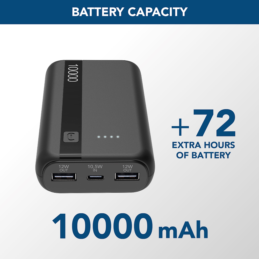 CELLULAR LINE PBENTRY10000K - Power Bank 10000mAh USB-C Schwarz
