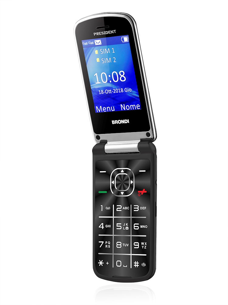 BRONDI PRESIDENTNERO - PRESIDENTNERO 0486183 CELL. QB 3"FLIP 1.3MP FM D.SIM BT NERO