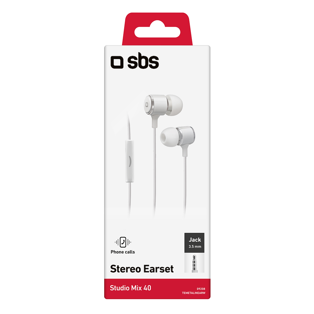 SBS TEMETALINEARW - In-Ear Stereo Kopfhörer mit Mikrofon