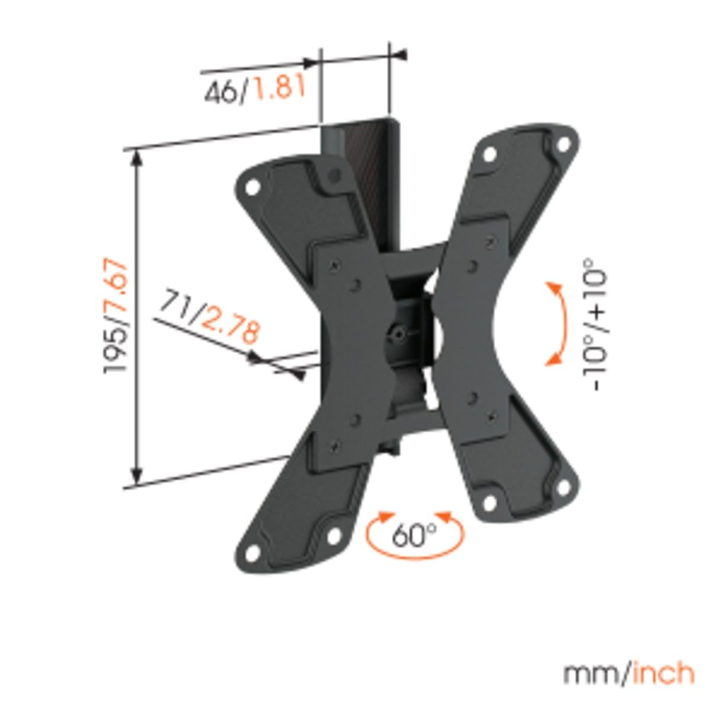 VOGEL'S WALL1120NERO - WALL 1120 Schwenkbare TV-Wandhalterung