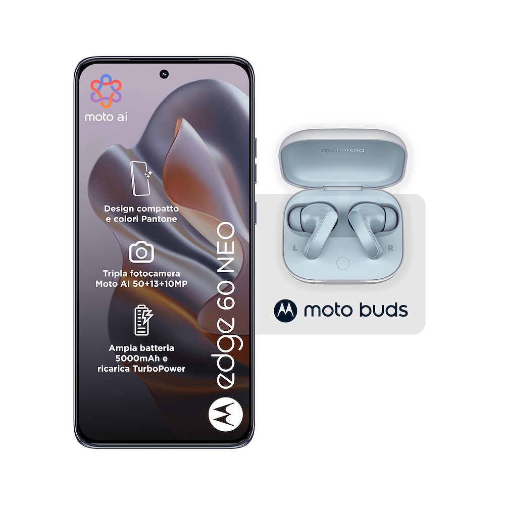 MOTOROLA EDGE60NEOGRISAILLEPIUMOTOBUDS - Graues Smartphone mit Moto Buds