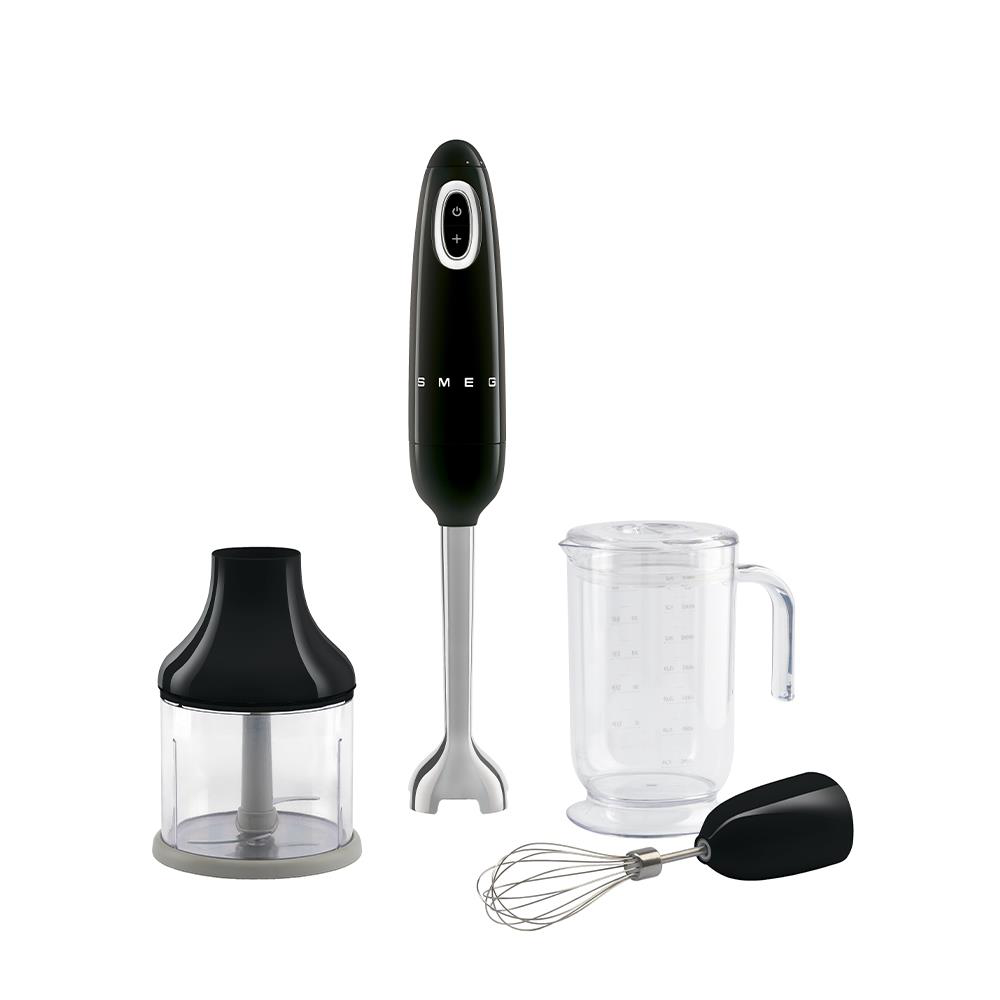 SMEG HBF03BLEU - Schwarz Stabmixer mit Zubehör