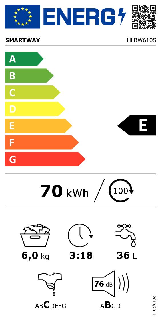 SMARTWAY HLBW610S - Slim Waschmaschine 6kg 1000U/min