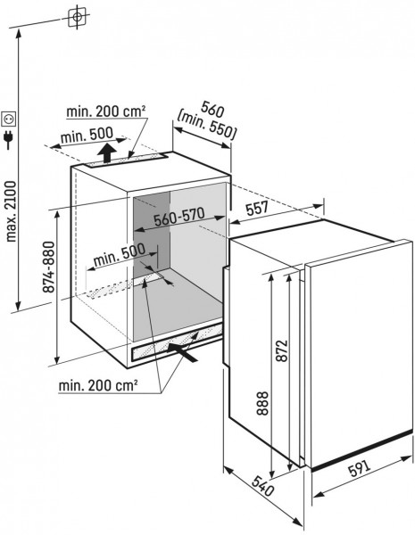 Liebherr DRE3900 - Dekorfähiger Einbaukühlschrank Pure Serie