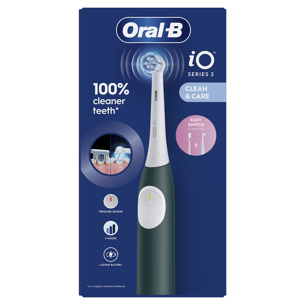 ORAL-B IO2CLEANANDCAREDARKGREEN - Oral-B iO 2 Elektrische Zahnbürste Grüne Farbe