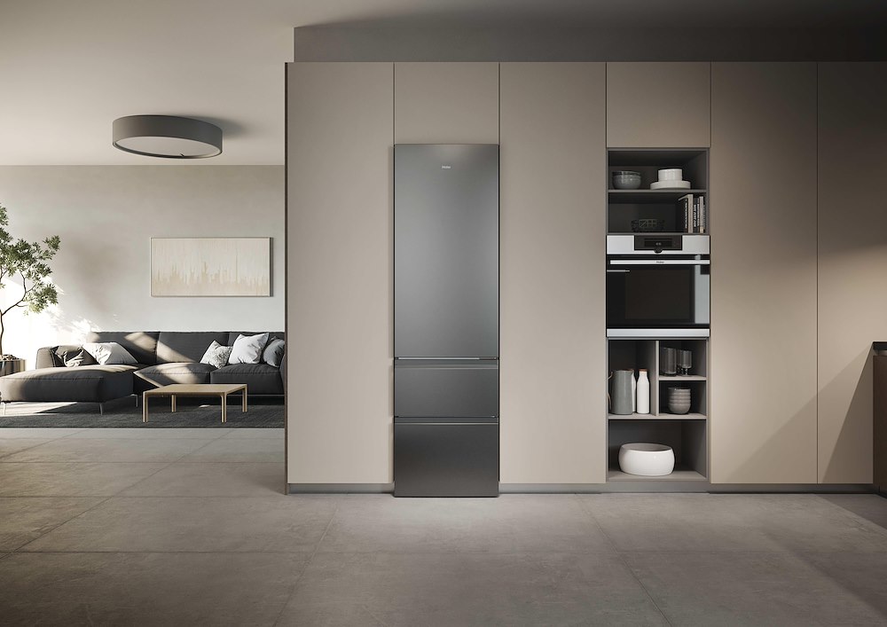 HAIER HTR3620CNMG - Kombi Kühlschrank Silber 414L
