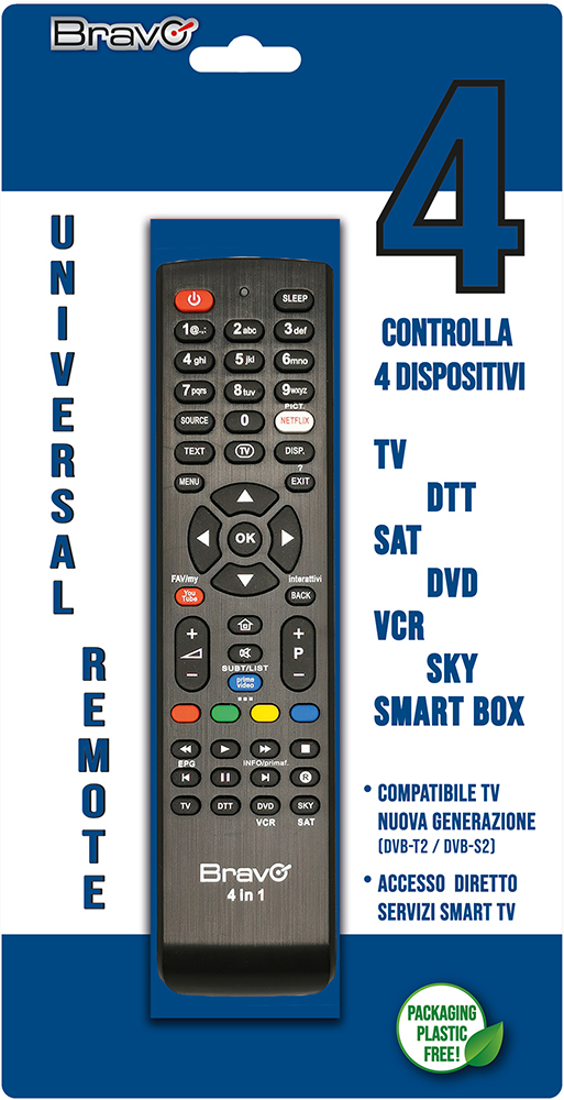 BRAVO TCUNIV4IN1 - Universalfernbedienung 4-in-1
