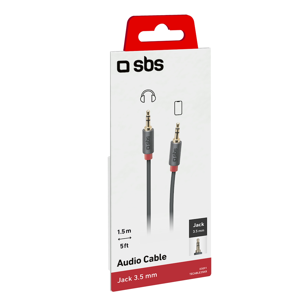 SBS TECABLE35KR - Stereo Klinkenkabel 3,5 mm 1,5 m