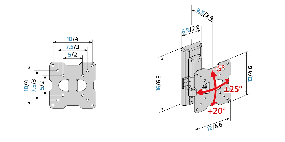 MELICONI 580454 - TV-Halterung für Geräte bis 25 Zoll