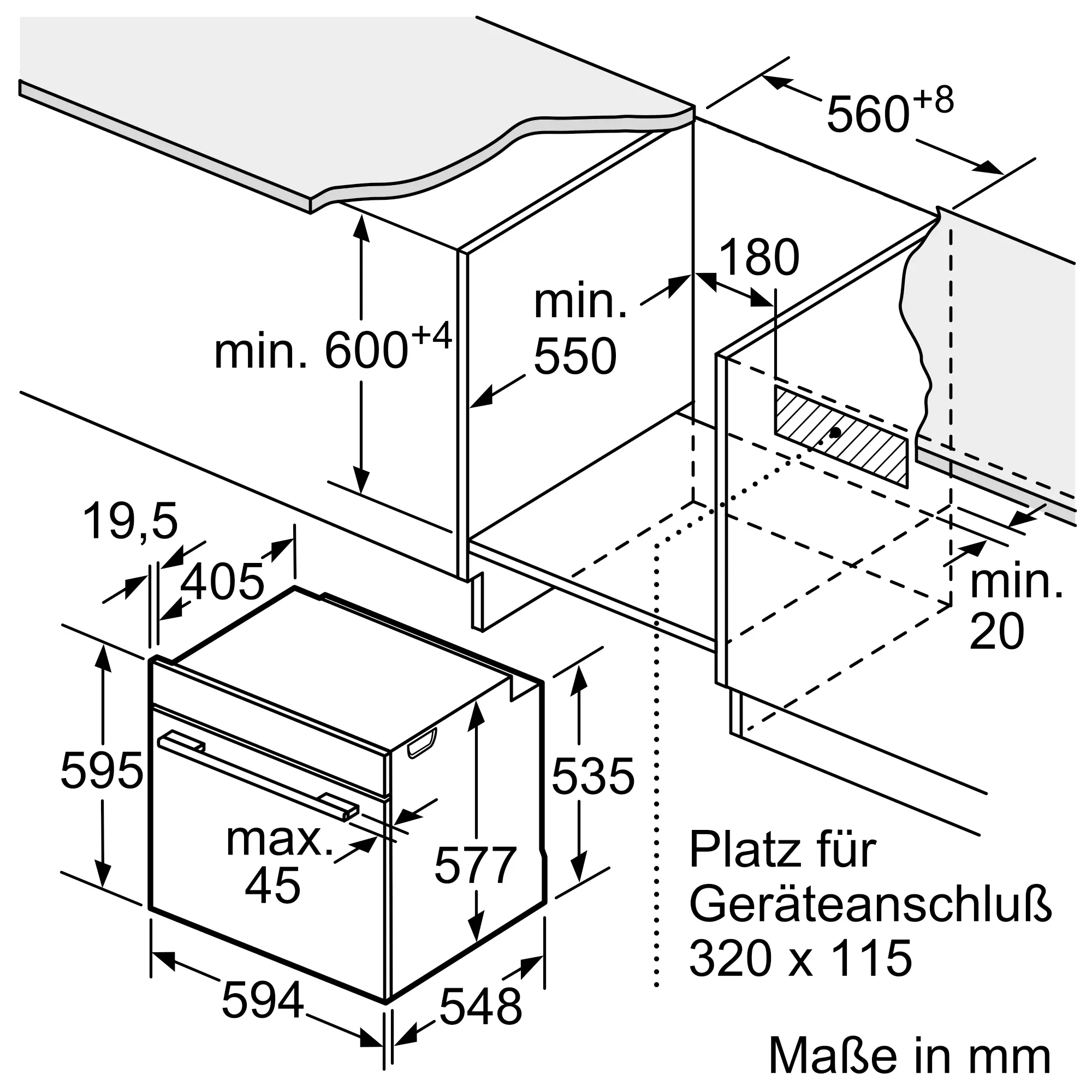 BOSCH HBG635BW1 - Serie 8 Einbau-Backofen weiß