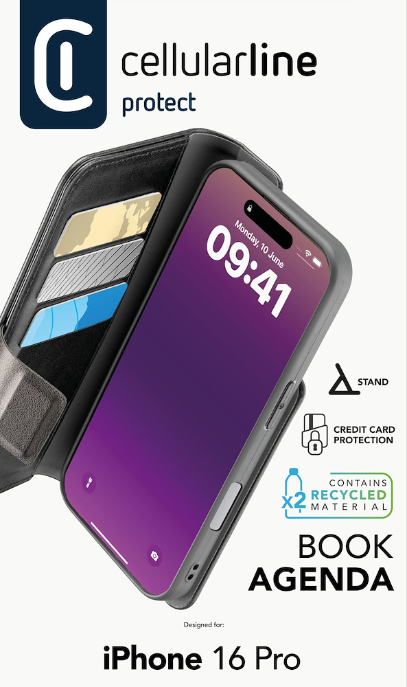 CELLULAR LINE BOOKAG2IPH16PROK - iPhone 16 Pro Book Agenda Hülle