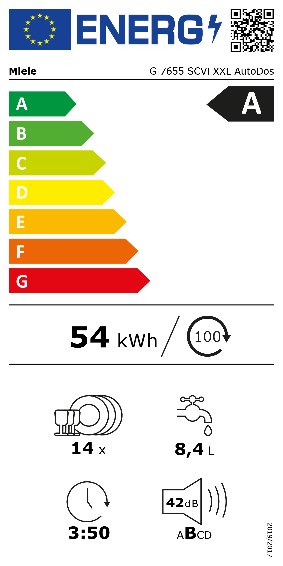 MIELE MOBILIERI G7655SCVIXXL - Miele G 7655 SCVi XXL AutoDos Vollintegrierter Geschirrspüler