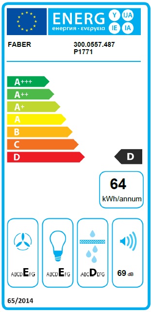 FABER 3000557487 - Weiß integrierte Haube 60cm