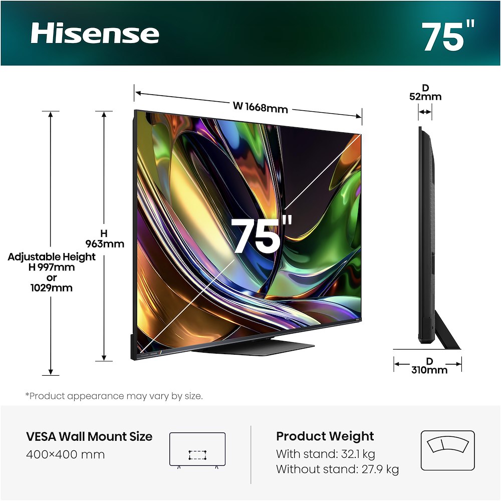 HISENSE 75UR8S - TV RGB MiniLED 75" 4K HD