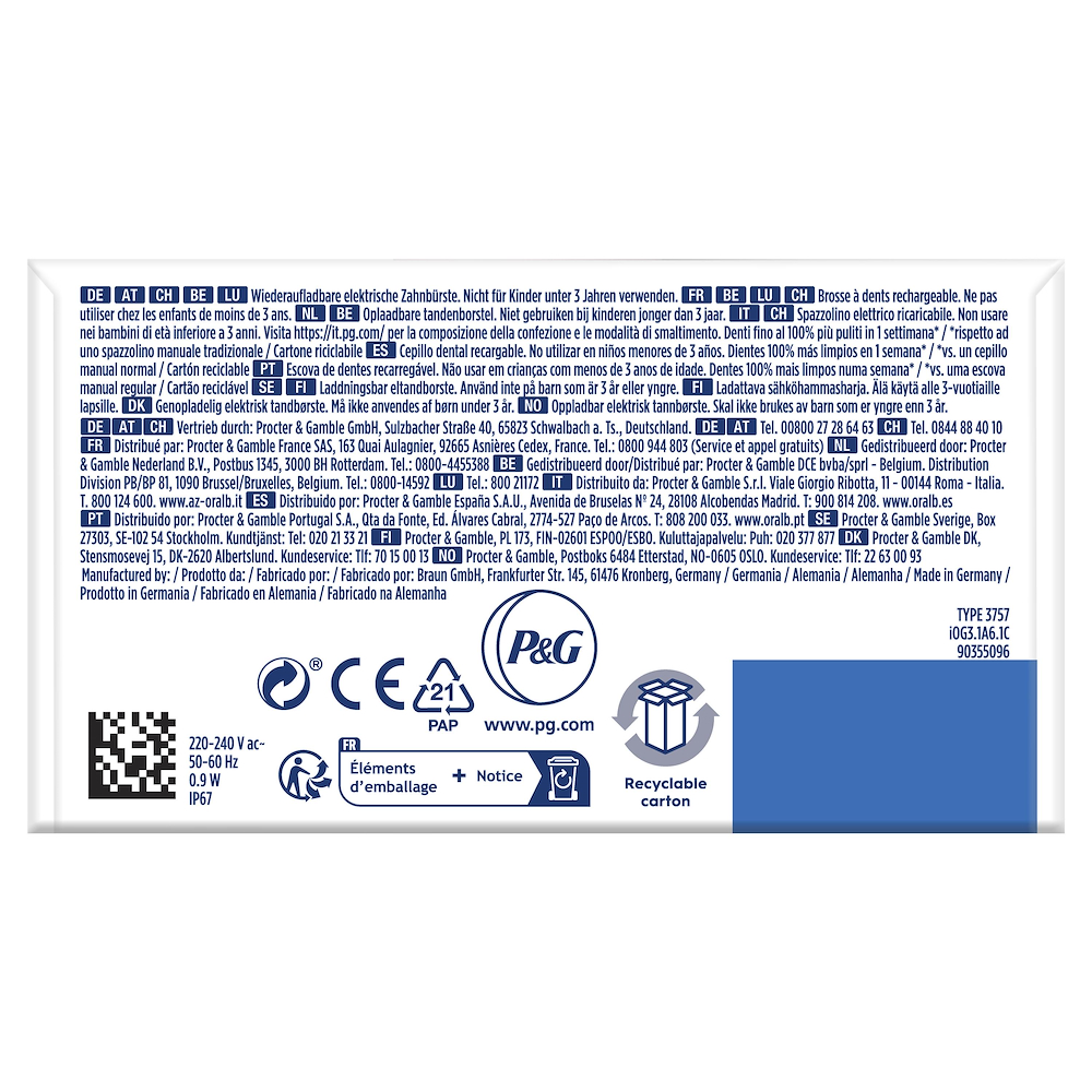 ORAL-B IO3SPINK - Oral-B iO Series 3 Elektrische Zahnbürste Rosa