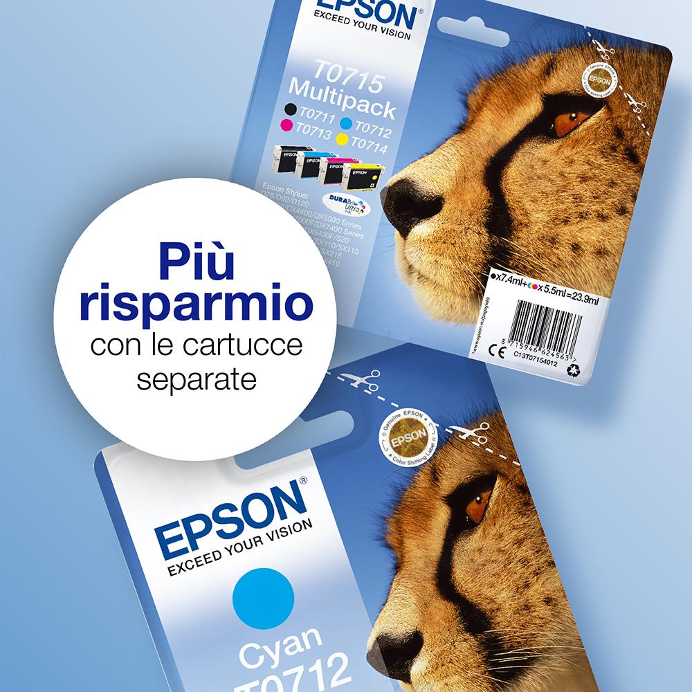 EPSON C13T07154022 - C13T07154022 C13T07154020 CART.INK-JET MULTICOLOR GHEPARDO SEC.BLISTER T0715