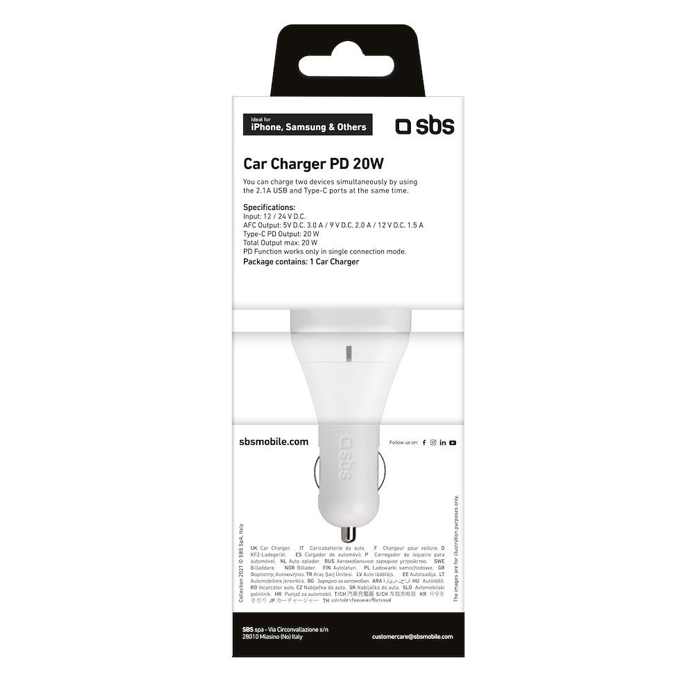 SBS TECRPD20W - Auto Ladegerät USB-C 20W