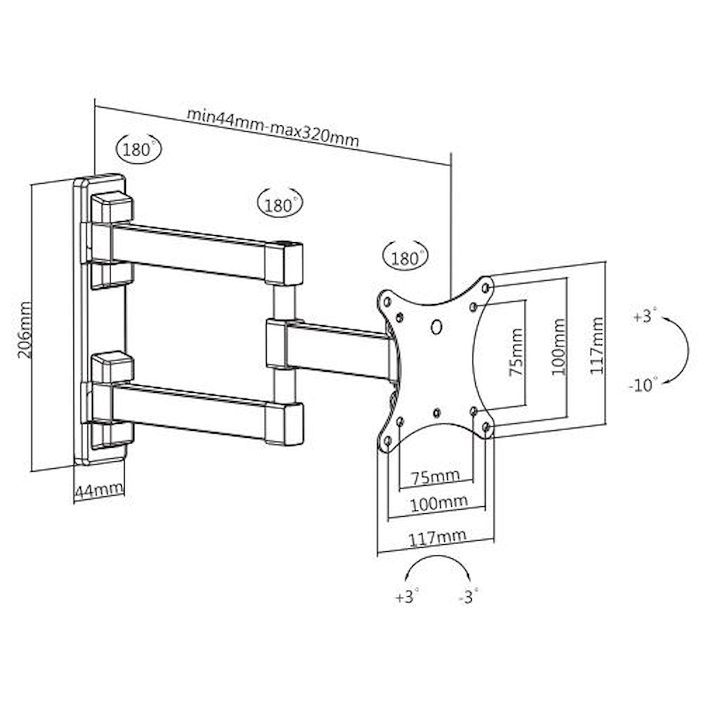 MUNARI SP212 - SP212 – Wandhalterung für Fernseher bis 43 Zoll (20 kg)