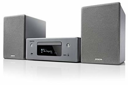 DENON CEOLN10GYE2 - Denon CEOL N10 GYE2 – Kompakte Hi-Fi-Anlage mit CD-Player, Wi-Fi, Bluetooth, HEOS und Alexa-Unterstützung