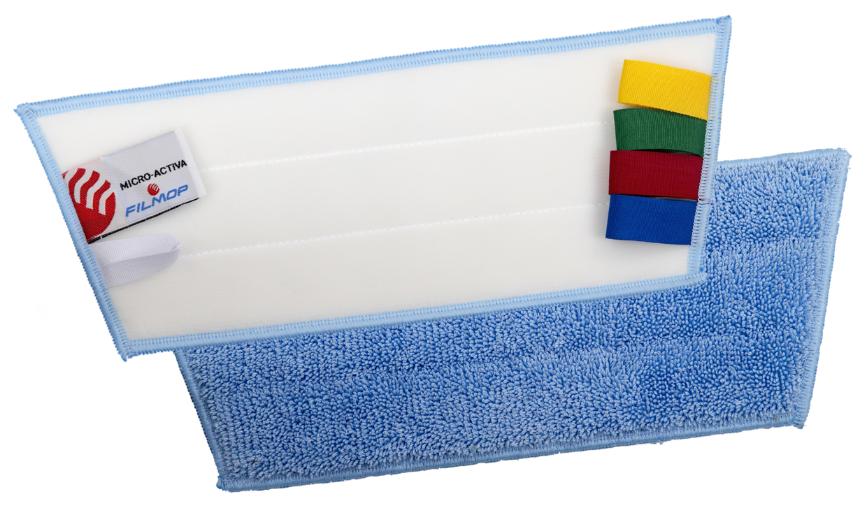 HYGAN PN02012 - Mopbezug Velcro Microfaser Blau 30cm