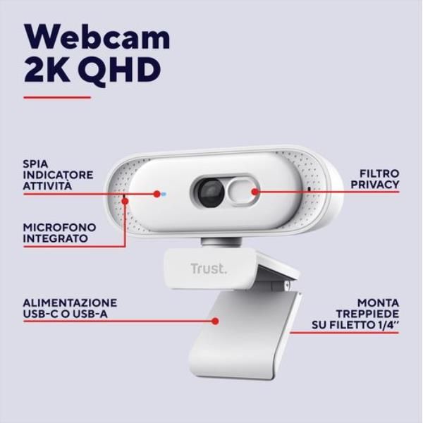 TRUST 26180 - QHD 2K Webcam Weiss